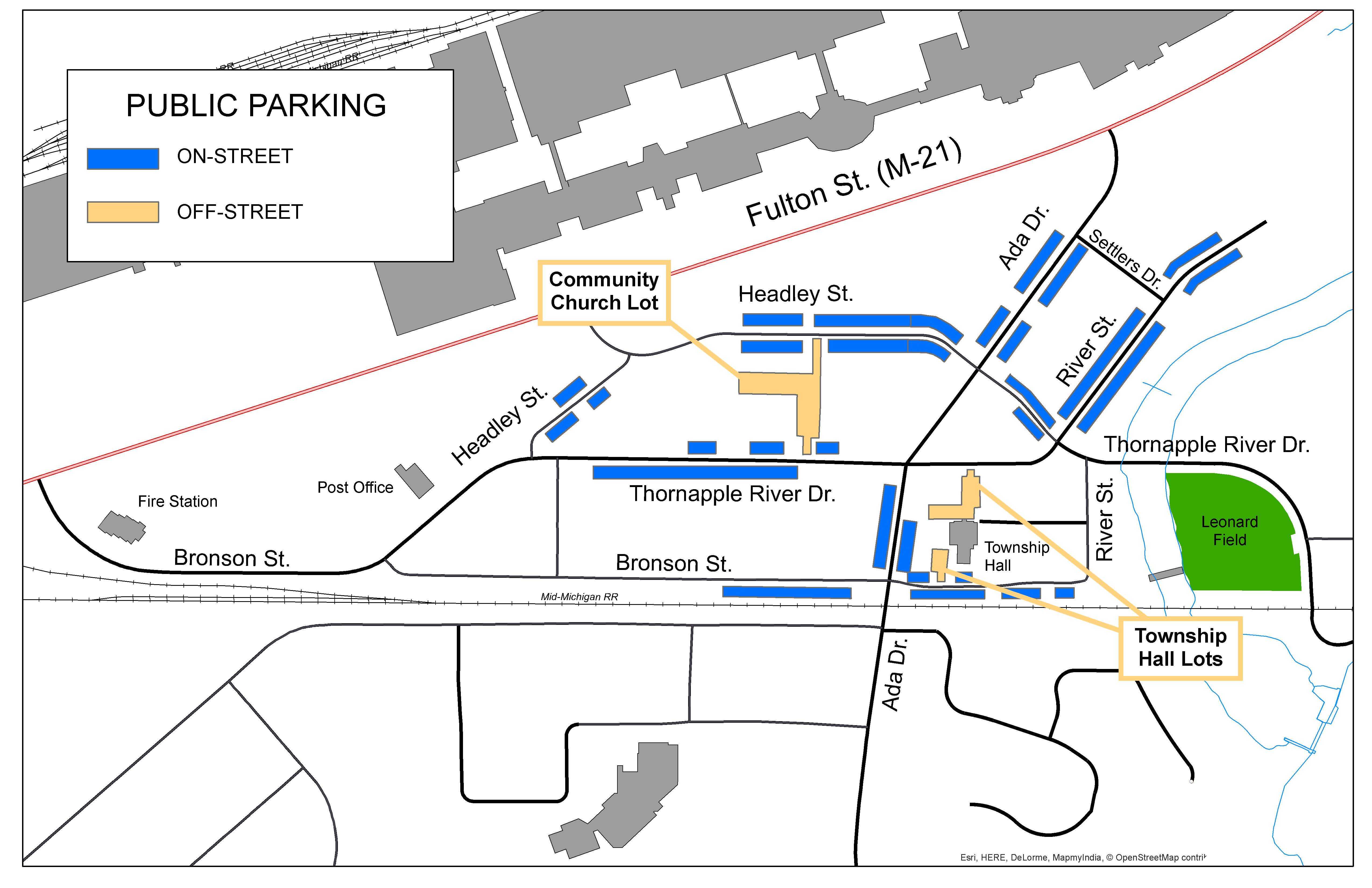 Ada Village Public Parking Map